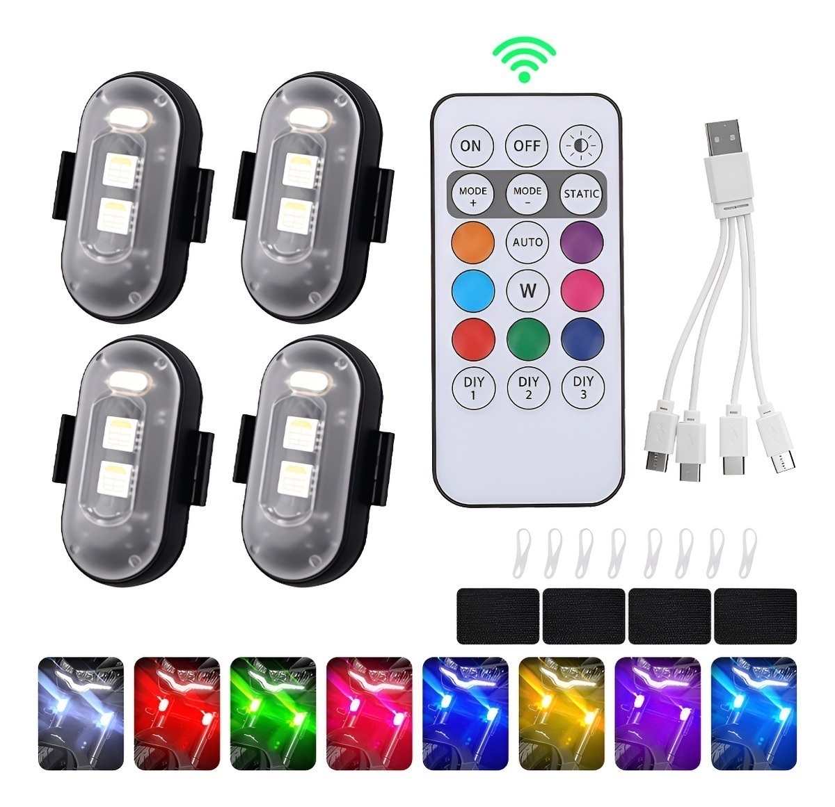 Drone Led Light - 4 Luces Estroboscópicas LED con Control