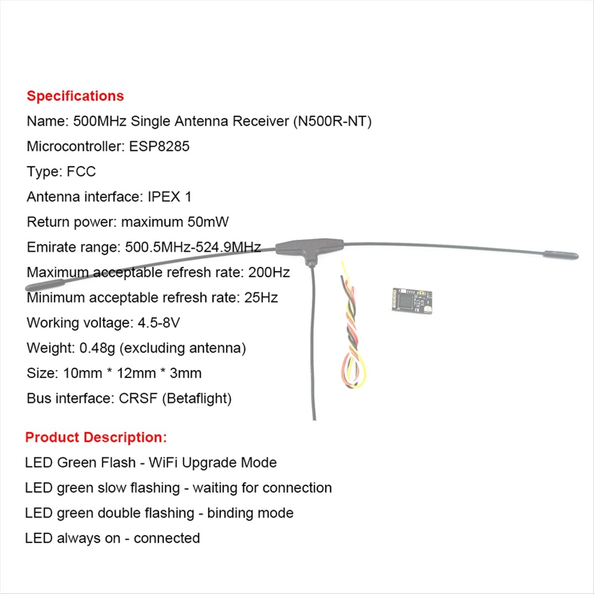 Receptor de 500MHz 500.5MHz-52 - Drone Receiver reseña y precio